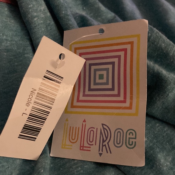 Lularoe size large blue Heather pink piping dress - Picture 4 of 7